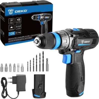 фото: Дрель-шуруповерт Deko DKCD12V PRO 2х1.5Ач в кейсе