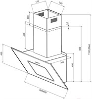 фото: Кухонная вытяжка Krona KIRSA 600 black/black glass sensor